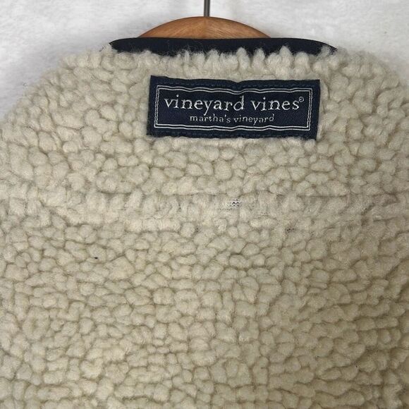 Vineyard Vines Vest Sherpa Fleece Deep Pile Stone Full Zip NWT Men Size XL - Picture 9 of 10